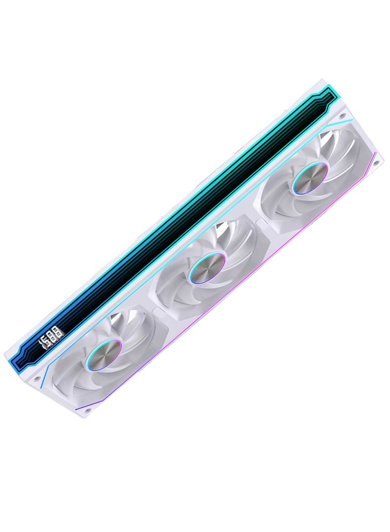 Spear Pc SPEAR SF360R PRO 360mm Triple Gaming Case Fans Black – 3x 120mm PWM 1800RPM – Infinity Mirror Frame with Digital Temperature Display – ARGB Reversal Airflow PC Cooling Kit - Image 2